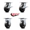 Service Caster 6 Inch Polyolefin Caster Set with Ball Bearing 2 Brakes and 2 Rigid SCC SCC-35S620-POB-SLB-2-R-2 - alternate 7
